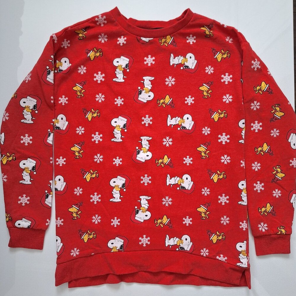 Peanuts Snoopy and Woodstock Red Fleece Holiday Top